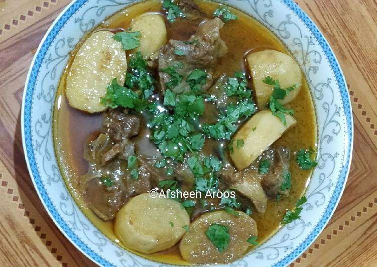 Quick and Easy Daighi Aloo Gosht