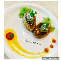 Quinoa stuffed jacket potatoes A picture of Quinoa stuffed jacket potatoes.