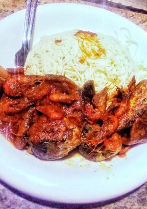 A picture of Fish stew.