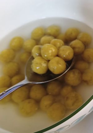 Hình của món Trân châu khoai lang.