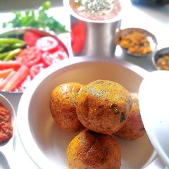 A picture of Maize baffle with mix daal.