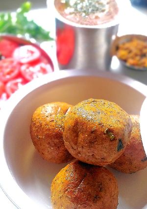 A picture of Maize baffle with mix daal.