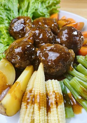 Foto resep Bola Bola Daging Saus Bistik
