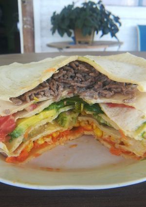 Una foto de Torta de verduras (con masa similar al panqueque)