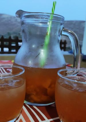 Φωτογραφία της συνταγής "Πράσινο iced tea με ροδάκινο και μέλι" 🍹🌡️🏖️