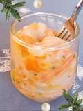 Verrine de tartare Saint-Jacques et truite à la clémentine