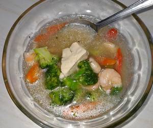 Praktis, Membuat Sup udang tahu brokoli Enak Sederhana