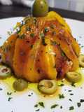 Scrigno di peperoni arrostiti,con ripieno di pesce spada e capperi
