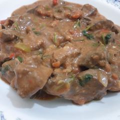 A picture of Wet Fry Liver Stew.