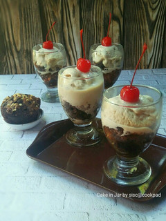 Foto resep Chocolate Brownies with Jelly and Coffee Ice Cream