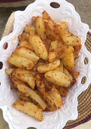 A picture of Oven Baked potatoes.