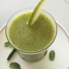 A picture of Minty Bottle guard and drumstick juice.