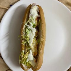 Stuffed veg hot dog A picture of Stuffed veg hot dog.