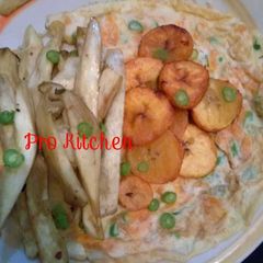 A picture of Veg Egg, sweet potatoes Nd plantain.