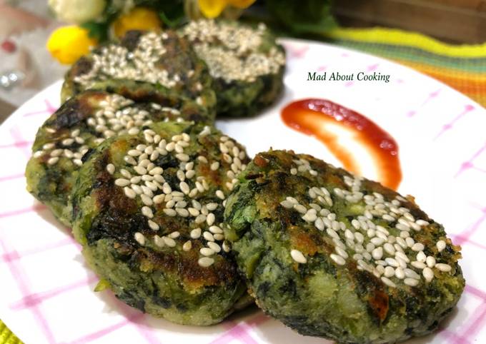 Healthy Hara Bhara Kabab With Sweet Potato- Green Veggies Cutlets – Non Fried Snack Recipe