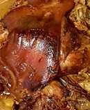 Codillo con doble Mostaza de Dijon, Miel y Cerveza en Crock pot