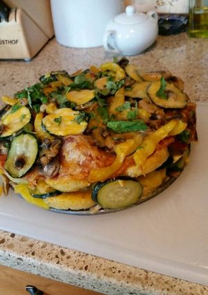 A picture of Polenta and Vegetable Torte.
