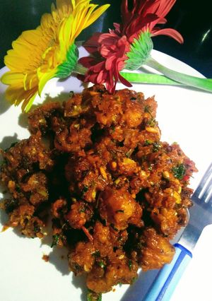 A picture of Gobhi manchurian.