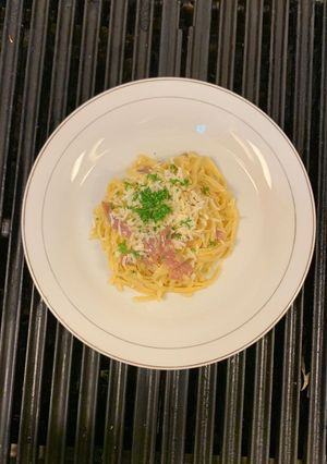 Foto resep Fettucini carbonara with smoked beef n cheese
