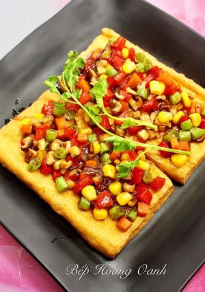 Hình của món Đậu Hủ Chiên Ngũ Sắc Chay.