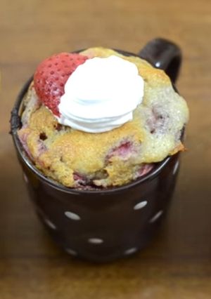 A picture of Delicious mug cake.