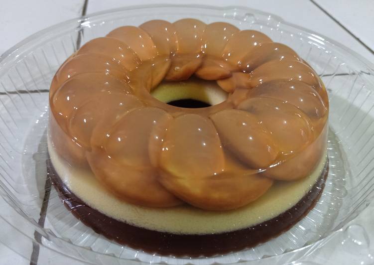 Resep Puding marie regal 3 lapis | Cara Bikin Puding marie regal 3 lapis Yang Paling Enak