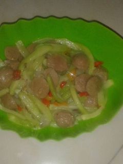 Foto resep Tumis labu siam & bakso sapi 🍜