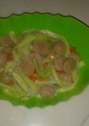 Foto resep Tumis labu siam & bakso sapi 🍜