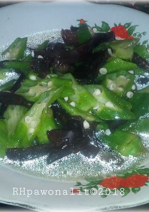 Foto resep Okra cah jamur kuping