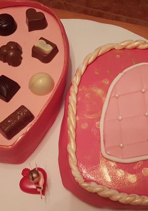 Foto principal de Tarta caja de bombones para San Valentín