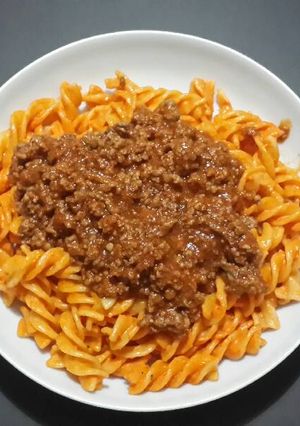Una foto de Fusilli a la bolognesa
