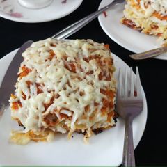 Bread lasagna with noodles A picture of Bread lasagna with noodles.