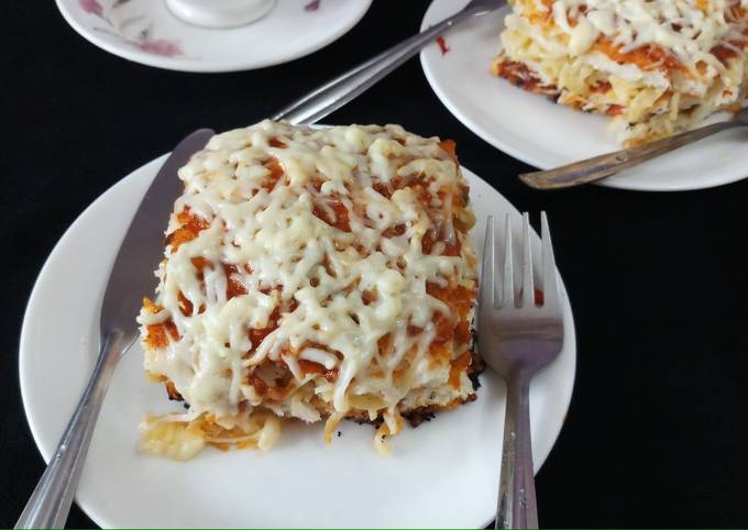 How to Prepare Super Quick Homemade Bread lasagna with noodles