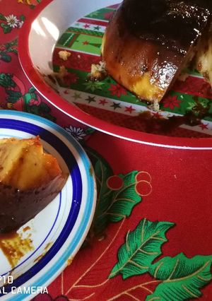Una foto de Flan de queso