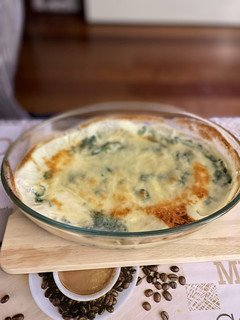 Una foto de Espinacas gratinadas