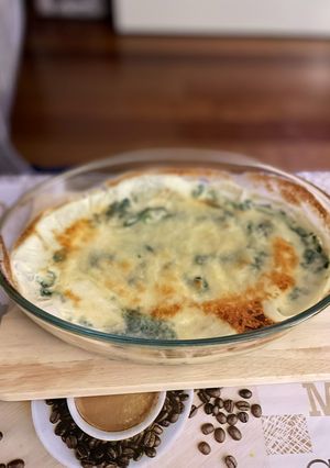 Una foto de Espinacas gratinadas