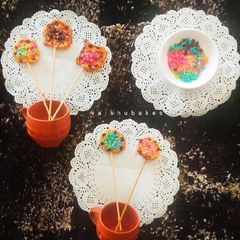 A picture of Dalgona Candy with Sugar Toppings.