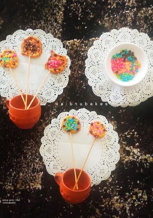 A picture of Dalgona Candy with Sugar Toppings.
