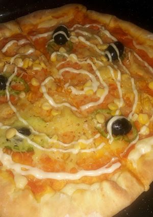 صورة لوصفة بيتزا والله مثل المحلات