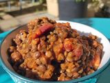 Lentilles aux lardons sauce tomate bio