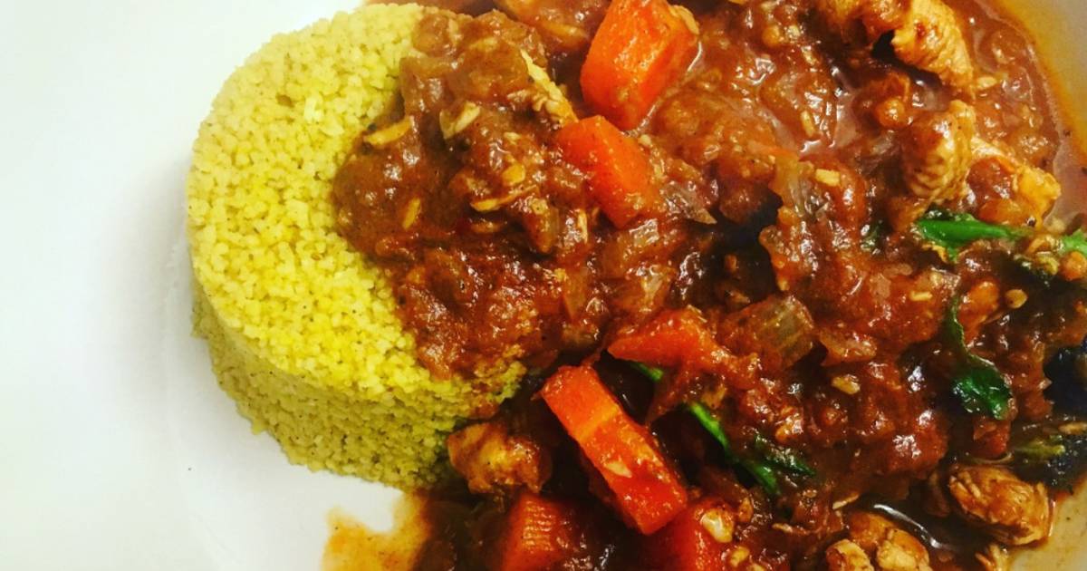 Quick Chicken Curry with Sumac & Turmeric Spiced Couscous Recipe by