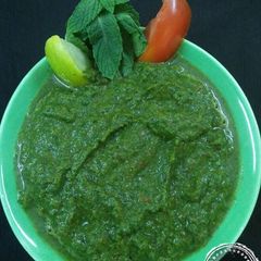 A picture of Raw Mango Chutney with mint & Coriander.