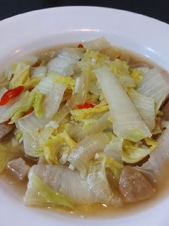 Foto resep Tumis sayur sawi putih bakso🧂