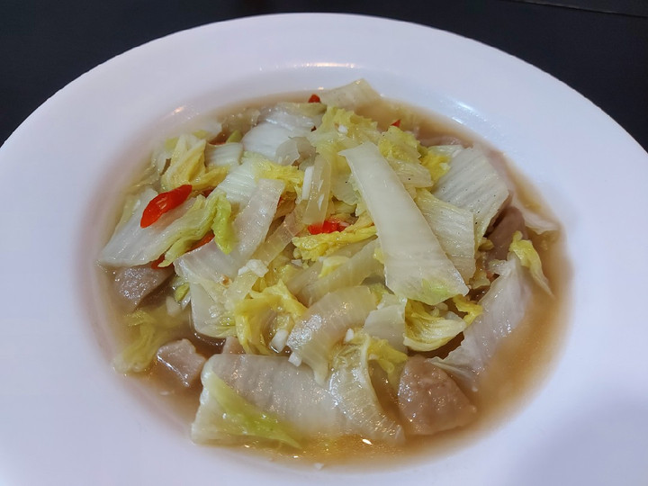 Resep Tumis sayur sawi putih bakso🧂 Anti Gagal