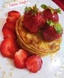 Strawberry jowar oatmeal pancake