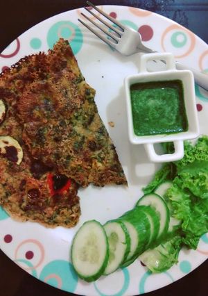 A picture of Oats and Buckwheat Cheela (Savoury Pancakes).