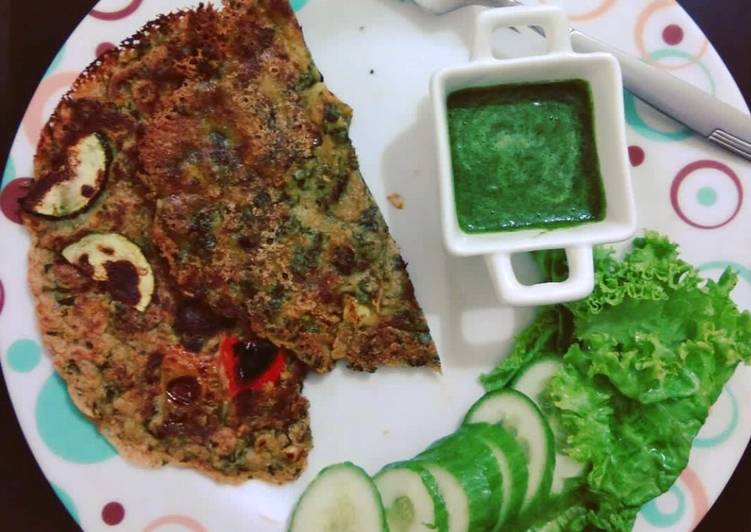 Recipe of Speedy Oats and Buckwheat Cheela (Savoury Pancakes)