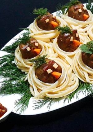 รูปของ 🍅สปาเก็ตตี้มีทบอลหมู 🐷(Spaghetti Pork Meatballs)