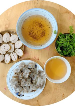 Hình của món Bánh cuốn làm bằng bánh tráng cực đơn giản.