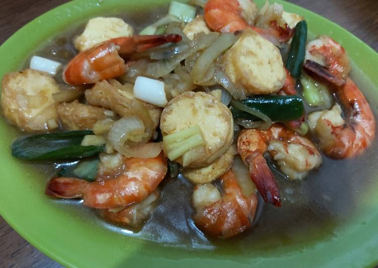 Resep Udang Tofu Saus Tiram Anti Gagal